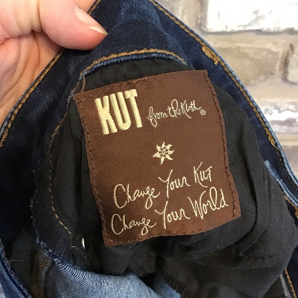 KUT FROM THE KLOTH Women's CATHERINE BOYFRIEND Dark Blue Denim Jeans 14 - Picture 8 of 8